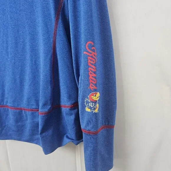 Kansas Jayhawks Pullover Womens L Blue 1/4 Zip Performance NCAA Knights Apparel - Picture 3 of 10
